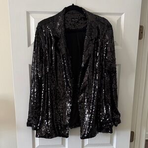 City Chic Black Sequin Blazer